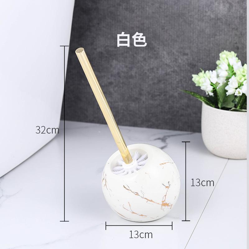 Imitation Marble Ceramic Base Toilet Brush and Holder Bathroom Toilet Gap Cleaning Supplies Soft Brush Bathroom Accessories