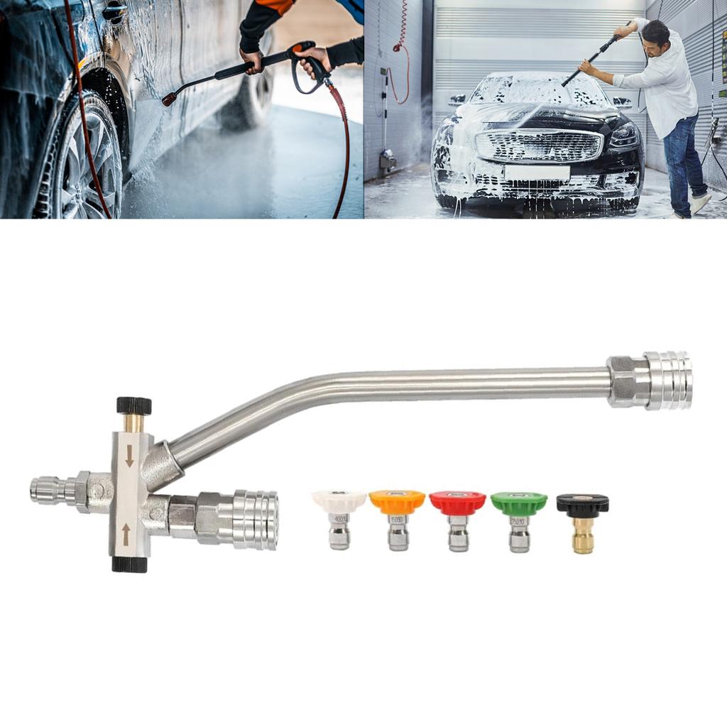 High Pressure Washer Gun 6000PSI Power Washer Short Gun with 1/4 Inch Quick Connector, 5 Nozzle Tips