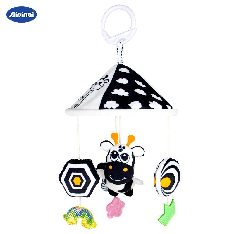 Aipinqi Schwarzweiß Hängendes Auto- & Babybett Windspiel Spielzeug für Früherziehung