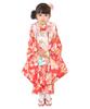 Kimono Set for Set Patterned Nagajuban Hair Drawstring Zori Waist and Tabi Scarlet Flower with Dancing [KYOETSU] Shichi-Go-San Ceremony, 3-Year-Old
