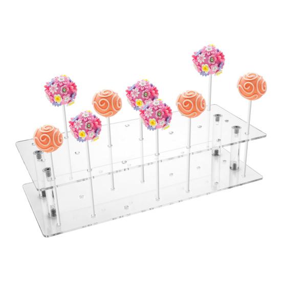 Acrylic Cake Pop Stand Clear Lollipop Display Holder with 21 Holes Reusable Dessert Display Rack for Home Kitchen Bakery