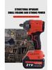 21V Brushless Electric Impact Wrench with Rechargeable Lithium Battery for Car, Scaffolding, and Carpenter Use