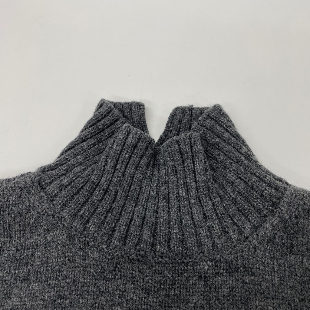 CINOH 22WKN006 Charcoal Merino Wool Oversized High Neck Knit Tops 38 charcoalUsed