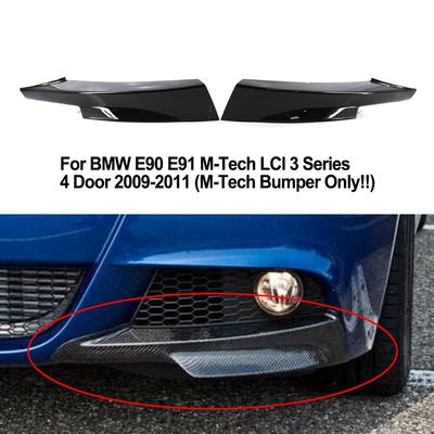 Glans Zwart Voorbumper Zijsplitter Voor BMW 3 Serie E90 M-Tech LCI 2009-2012