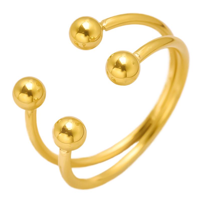 304 Stainless Steel Adjustable Titanium Fashion Ring for Women - Non-Fading, Simple European & American Style.