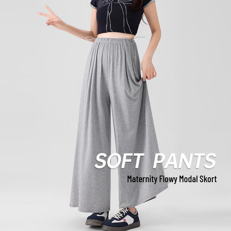 

2025 New Style Maternity Wide-Leg Modal Pants - Summer Thin, Belly-Friendly, Cooling & Comfortable 2XL світло-сірий колір
