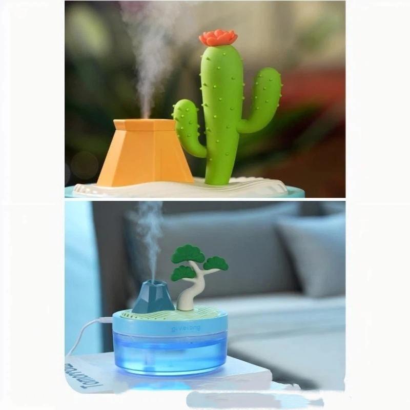 Kreativer Landschafts-Luftbefeuchter Farbwechselndes Nachtlicht Ultra-leiser USB-betriebener Kaltnebel-Diffusor für Zuhause Geschenk