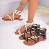 Sandalen mit Absatz Damen Zehenfrei Damenschuhe in Übergröße Römische Sandalen