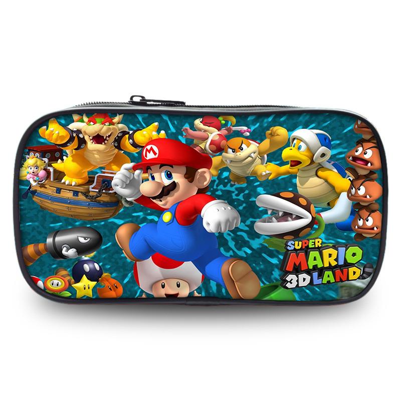 Super Mario Pencil Case Large Capacity Polyester Kids Stationery Organizer For Students