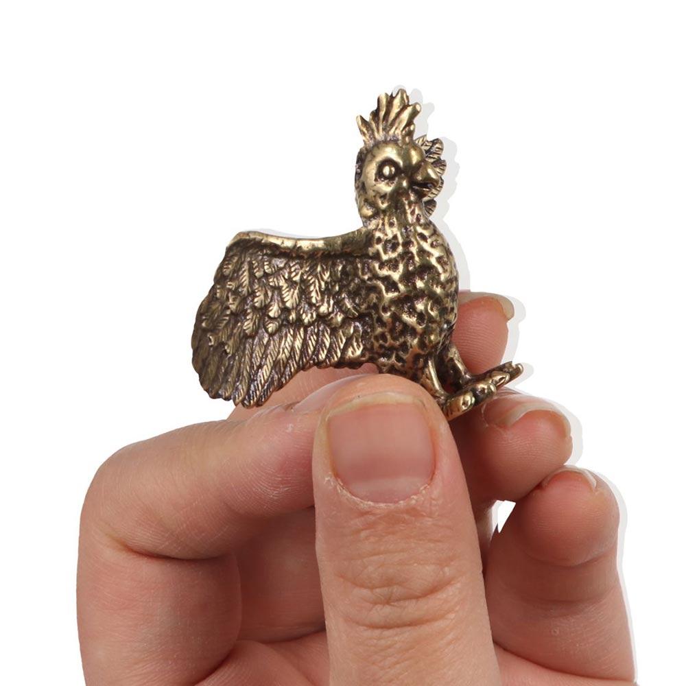 Animal Shape Brass Parrot Ornament Mini Bird Miniatures Parrot Small Statue  Accessories Gifts