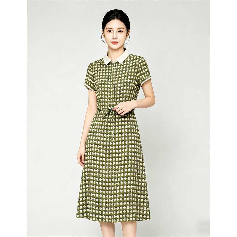 Temperament collar long dress