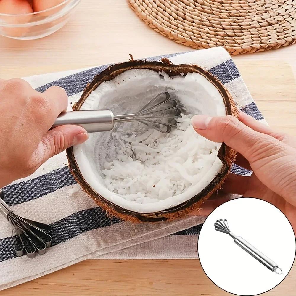 Stainless Steel Coconut Shredder Melon and Fruit Seed Remover Coconut Meat Scraper Fish Scale Planer Fruit Spoon Planer