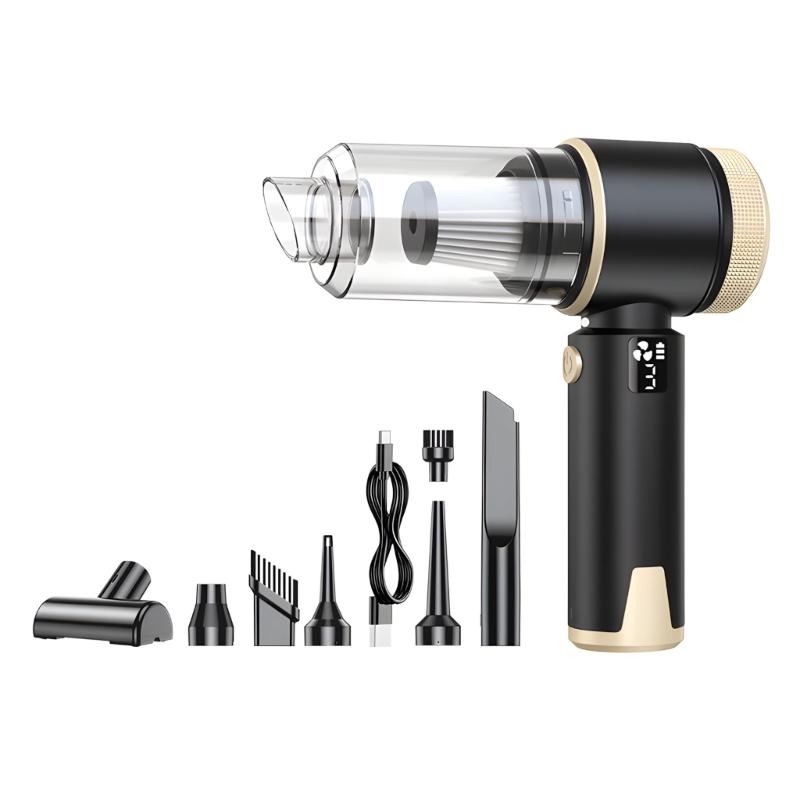 1 Set Portable Lightweight Car Vacuum with Digital Battery Indicator Ideal for Compact Car Storage 1