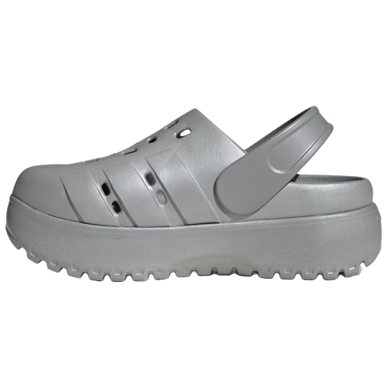 Adidas Adilette Platform Clogs Women`s Silver