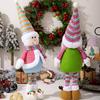 Festival Telescopic Christmas Doll with Extendable Legs Santa/Snowman Figure for Home Display Yuletide Table Decoration