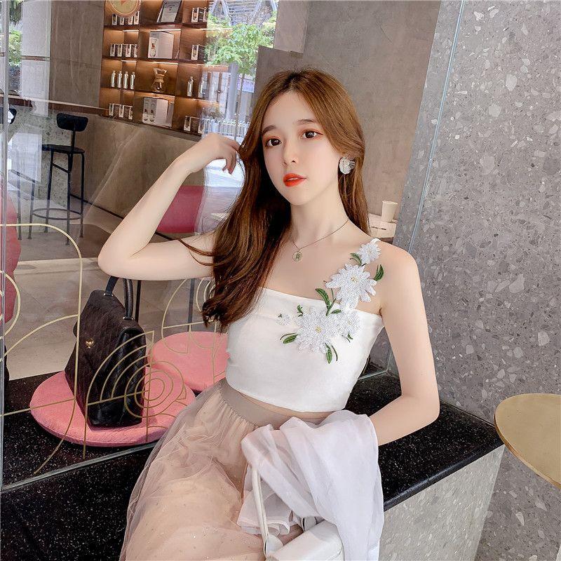 Wearing Hong Kong Style Internet Famous Versatile Vest with Camisole Outside for Women