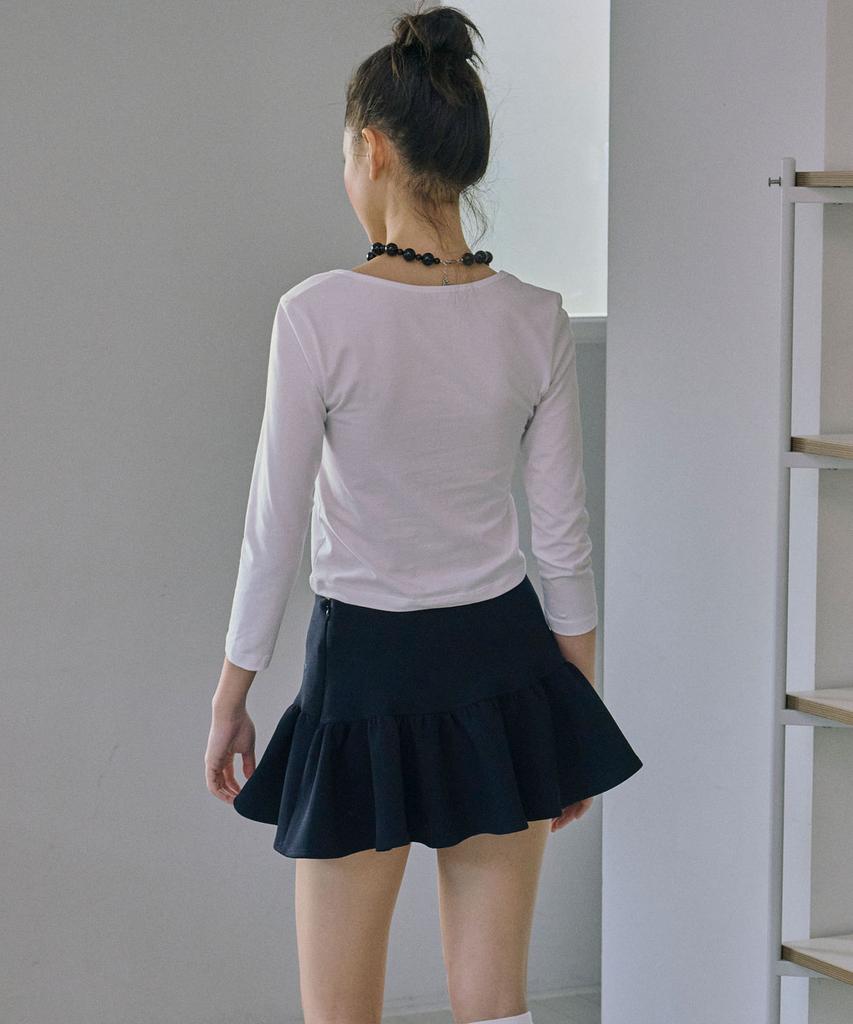 Jun Jun Space Mini Flare Skirt_Navy