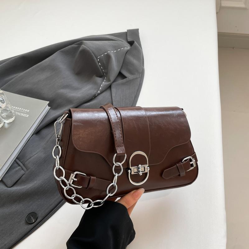 Summer new Spice Girl locomotive armpit bag fashion lock shoulder messenger bag simple handbag