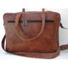 Menns ekte vintage brunt skinn messenger bag skulder laptop bag koffert
