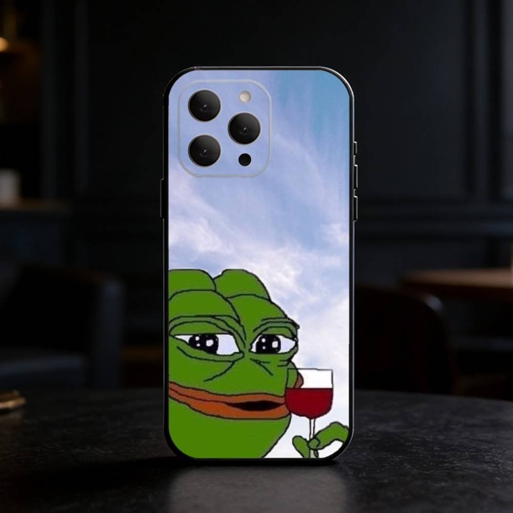 

F-Funny P-Pepe the Frog Phone Case For iPhone 17,16,15,14,13,12,11 Plus,Pro Max,SE4Soft Silicone Black Cover iPhone16plus