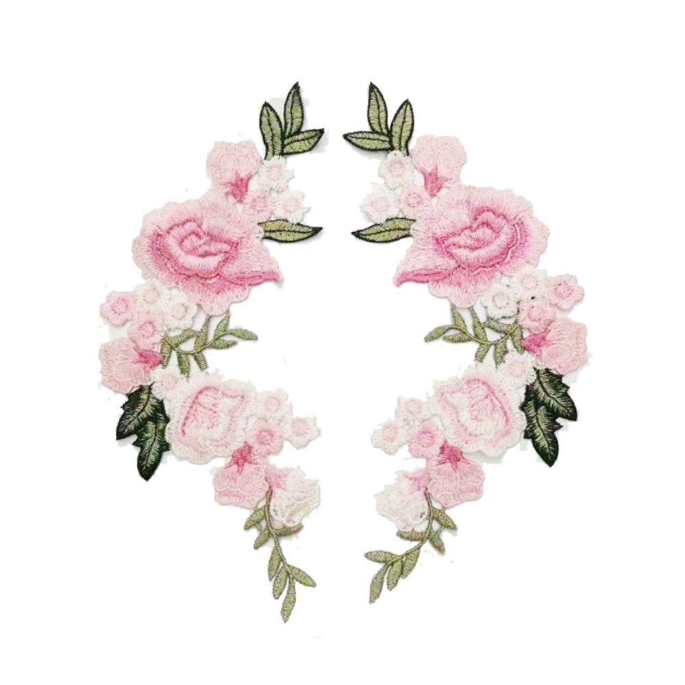 

1Pair Polyester Fiber Embroidery Flower Patch DIY Handmade Clothing Accessories Embroidery Floral Applique Floral Patches Hat світло-рожевий колір