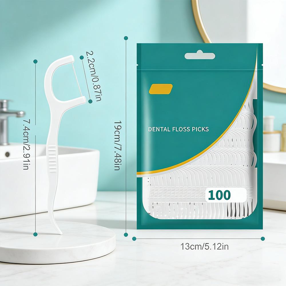 Family Pack Ultra Fine Dental Floss Picks 100/300PCS, Disposable Interdental Cleaners, Reusable Portable Travel Case Included