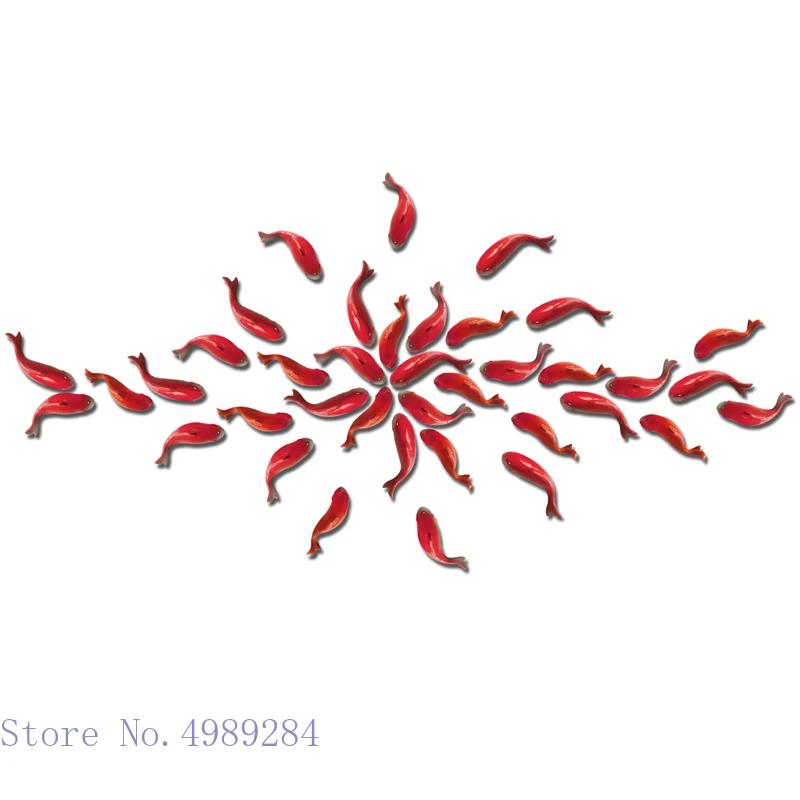 Creative Three-piece Suit Ceramic Fish Wall Decoration Simulation Animal Carp Hanging Three-dimensional Background Wall Room Dec