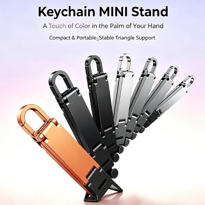 Ultra Slim Metal Folding Phone Stand Adjustable Viewing Angle For Movies Work Travel Desktop Use