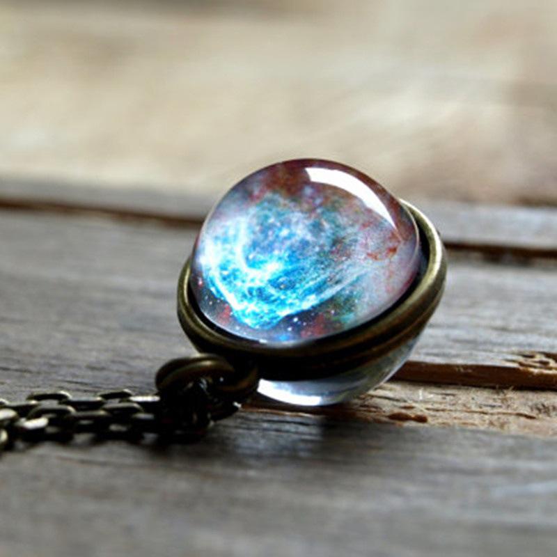 SUMENG 2024 New Fashion Round Universe Pendant Necklace for Women Jewelry Party Christmas Gifts