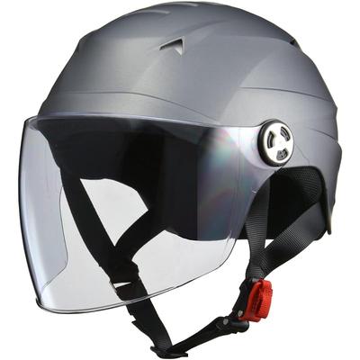 LEAD Industries (LEAD) Motorcycle Helmet Jet SERIO Half Helmet with Shield, Smoky Silver RE40 - One Size