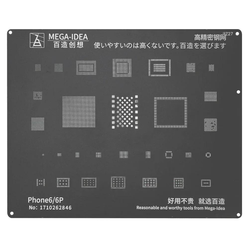 QIANLI MEGA-IDEA Black BGA Reballing Stencil Multifunction Universal Net for iPhone 6-17 Pro Max Planting Tin Steel Mesh Tools