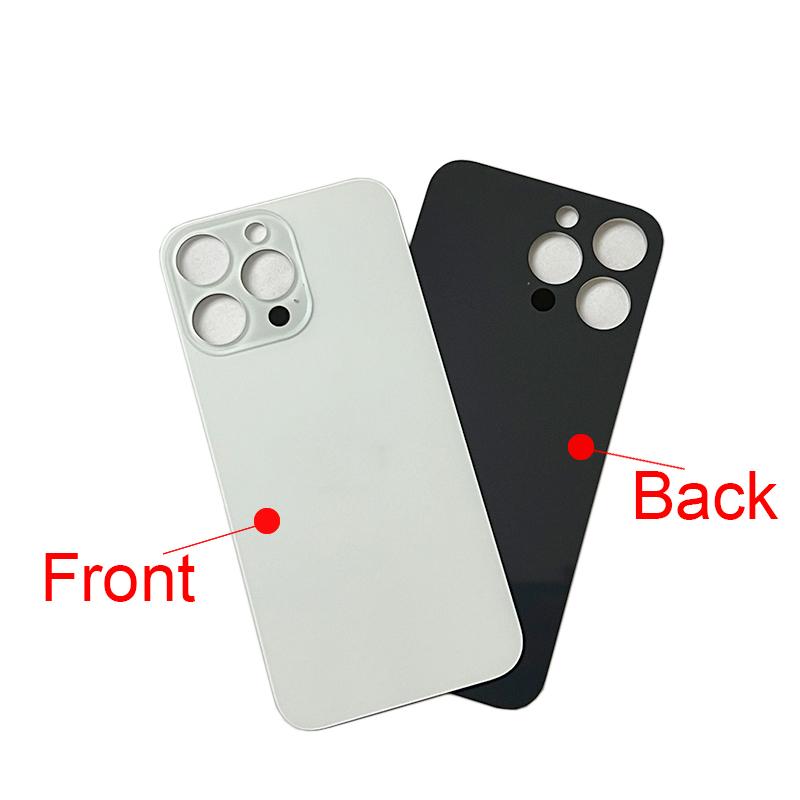 Para iPhone 14 15 Pro Max Painel de Vidro Traseiro Tampa da Bateria Peças de Reposição Abertura Grande Câmera Carcaça da Porta Traseira Moldura