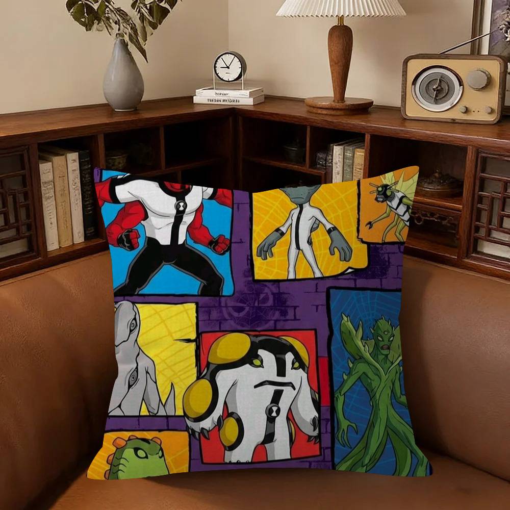 American C-Cartoon B-Ben 10 Cute Cushion Cover Inches Farmhouse Decor Home Throw Pillow Covers For Couch Decorations