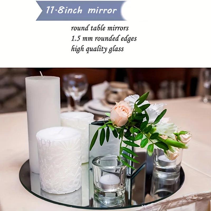 Runtow 6pcs 10/20/30cm Acrylic Round Mirrors For Wedding Centerpieces Table Decor ,Baby Shower Birthday Party Table Decor