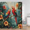 Birds Shower Curtains Parrot Hummingbird Cute Animals Tropical Leaves Spring Bathroom Curtain Polyetser Home Decoration For Bath