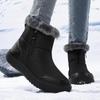 Ziitop Lightweight Short Snow Boots with Warm Thick Casual Winter Boots for Commuting and Easy To Put On and Take Off Women's Fleece-Lined Waterproof,