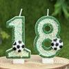 Creative Green Football Fluorescent Birthday Digital Candle Party Supplies Cake Decoration