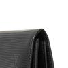 Used LV Logo Embossed Black Card Case with Gusset, Bifold, Epi Noir, 12564 Porte Monnaie Simple M63412 7943, Unisex