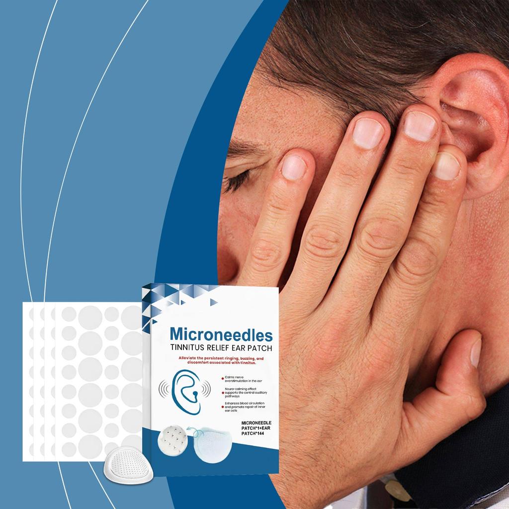 Úleva od tinnitu pro zvonění v uších, Náplasti na tinnitus, Přírodní bylinná formulace Náplasti na úlevu od tinnitu MIKROJEHLIČKOVÁ NÁPLAST*1+UŠNÍ NÁPLAST*144