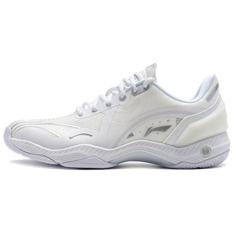 Li Ning Raid Cushioning, Wear Resistant Low Top Badminton Shoes Unisex White Beige AYZT009-3