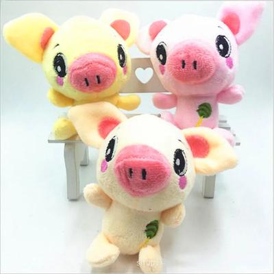 Brinquedos Fofos Pingente de Boneca de Porco Mini Animais em Postura Sentada Brinquedo de Pelúcia Acessórios de Chaveiro 11CM Presente de Natal para Menina
