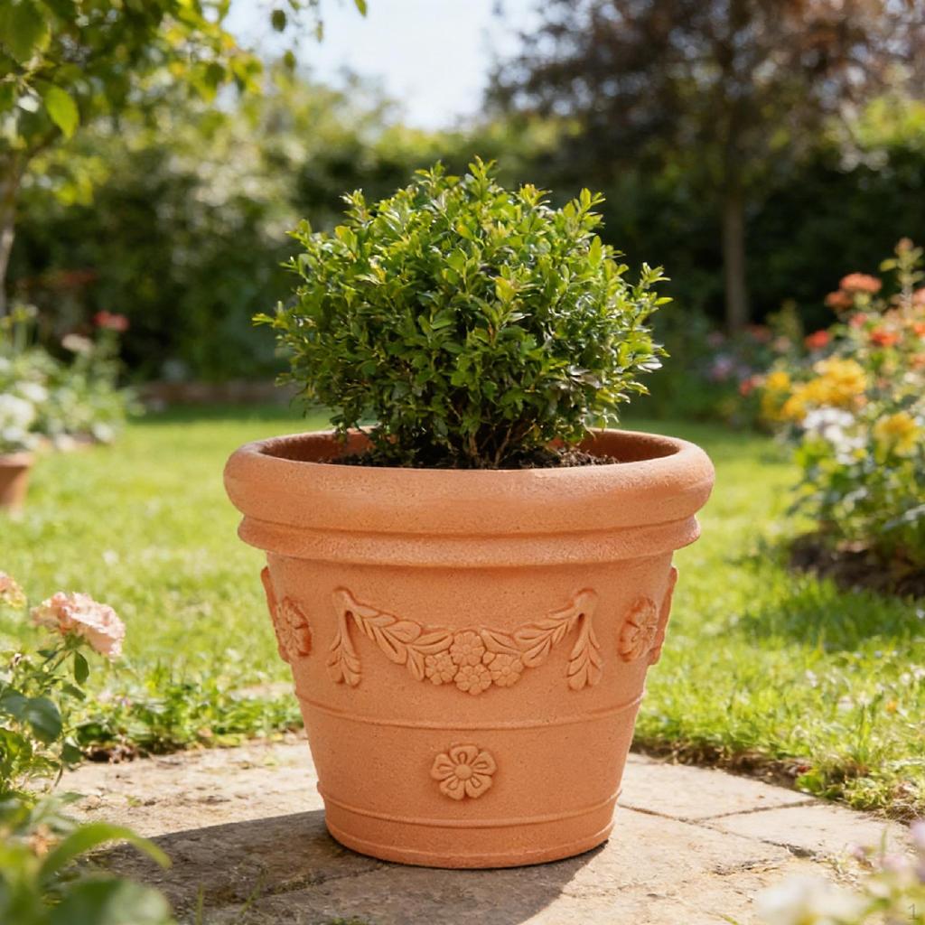 Flower Pot Resin Plant Container Decorative Lightweight Planter Breathable Mesh for Home Garden