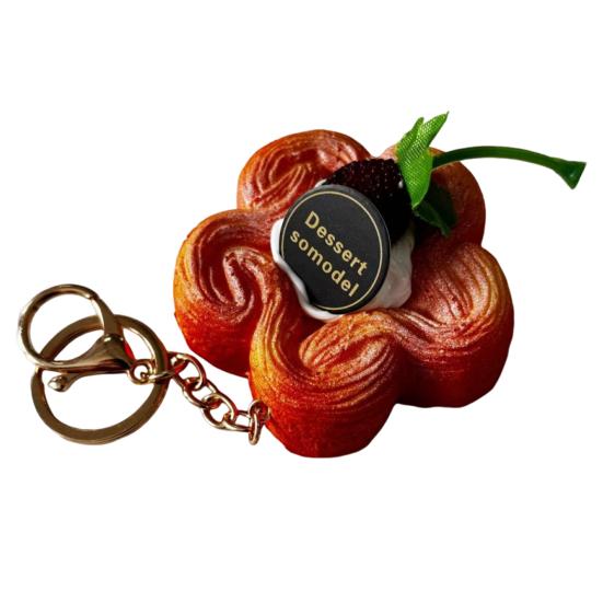 Simulated Food Squeeze Toy Keychain Stress Relief Bread Dessert Key Ring Backpack Hanging Decoration Bag Charm Purse Pendant