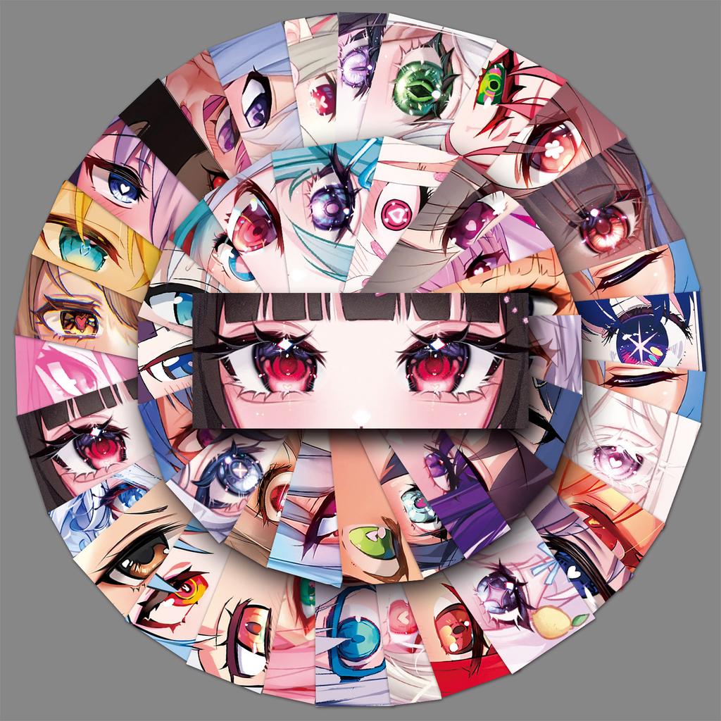 50 2D Augen Graffiti Aufkleber Personalisierte Cartoon Anime Mädchen Dekorieren Mobile Koffer Aufkleber