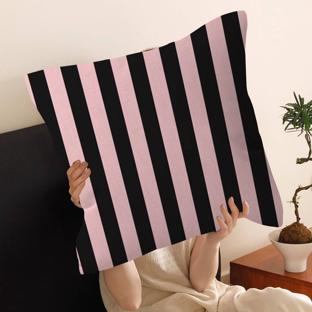 Fashion Stripes Design Art Pink Color Personalized Pillow Dust Cover Bedroom Kids Party Decoration Pillowcase Birthday Gift