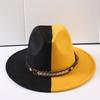 Popolare cappello a cilindro a tesa larga bicolore classico europeo e americano moda uomo e donna stile OL cappello da cowboy cappello jazz