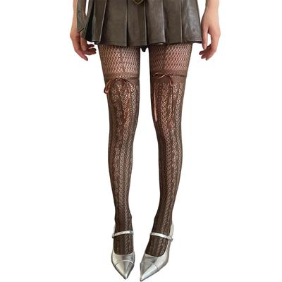 Women's Patterned Fishnet Net Stockings Garter Belt Tights Suspender Pantyhose Fishnets Thigh High Stockings Hosiery