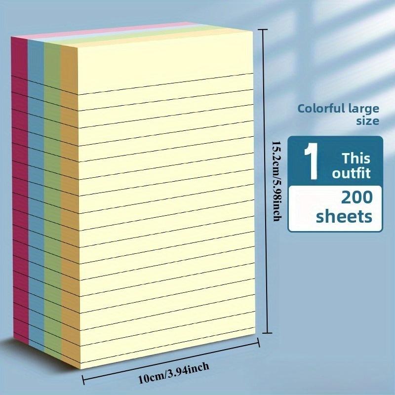 One 200 Four-color Horizontal Line Post-note Note Paper for Students' Office Large Sticky Notes - Self-adhesive A7 Notepad