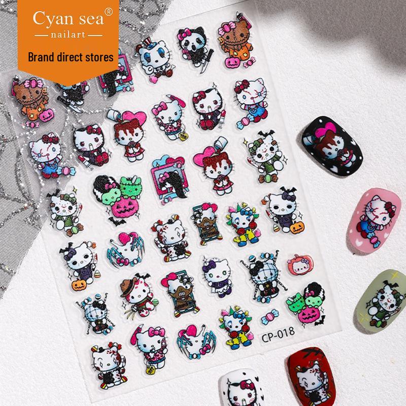 Cyansea 5D Hello Kitty Cartoon Nail Stickers with Adhesive CP-018