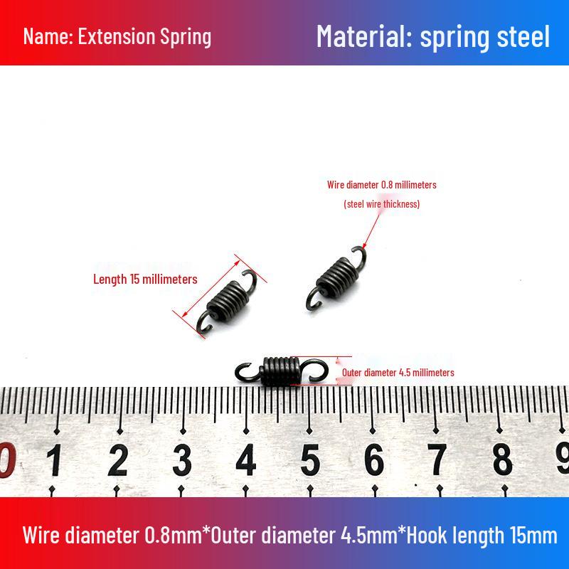 0.8mm Yellow Extension Spring with Hooks - Stapler Rebound Force 